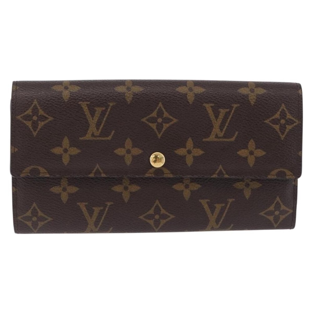 Louis Vuitton Monogram Portefeuille Sarah Long Wallet Brown